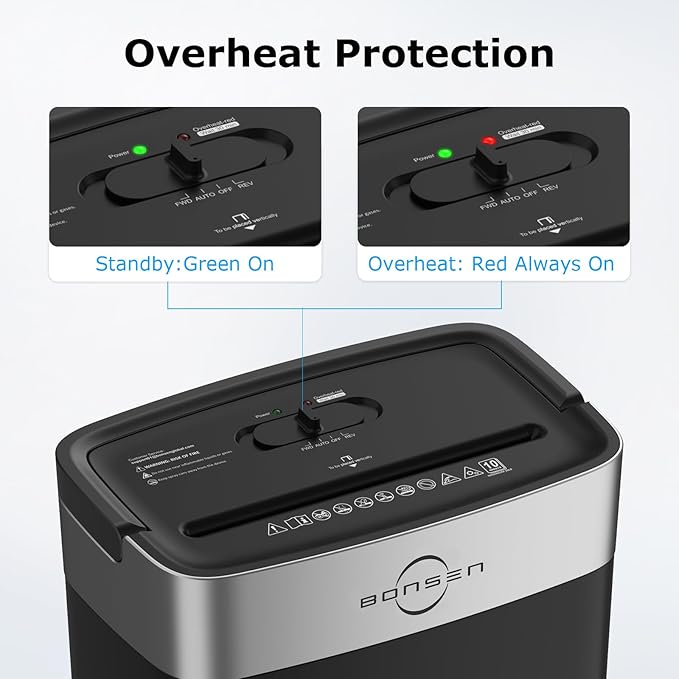 Bonsen 10-Sheet Cross Cut Paper Shredder for Home Office, P-4, Portable Handle, 4 Gallons Bin, Paper and Credit Card Shredder, Black (S3201 New Version)