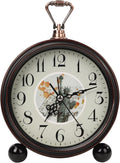 Loud Alarm for Deep Sleepers Desk Vintage Alarm Clock 5.25 inch Small Battery Operated Retro Clock Bedroom Live Room Decor Gift Clock