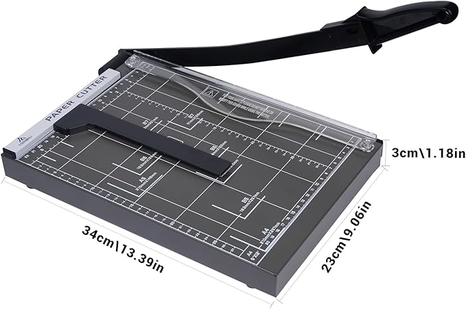 Paper Trimmer Cutter for Office and Crafts, Heavy-Duty, Portable Paper Slicer, 12-Inch, 10-15 Sheets Cardstock