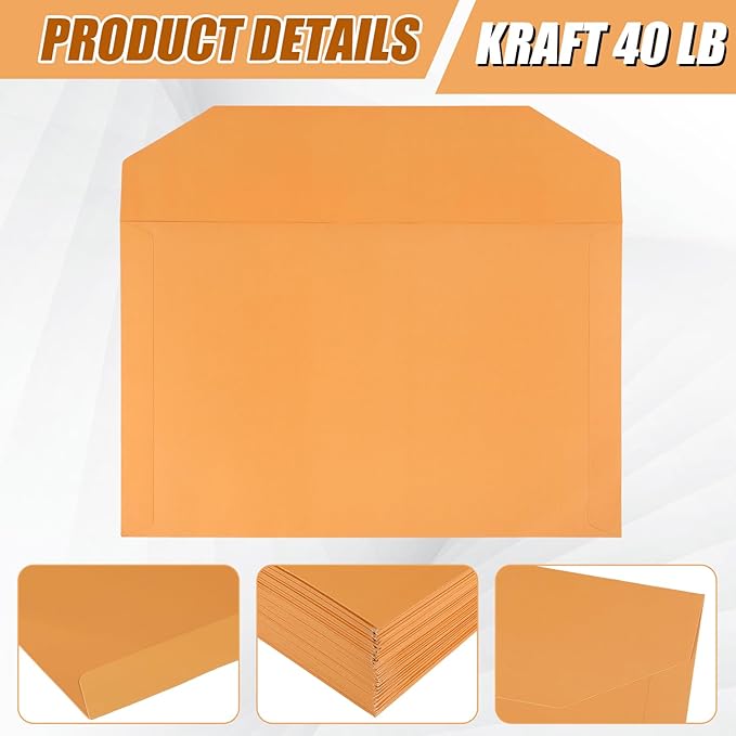 Sinload 80 Pack Legal File Envelope 10 x 15 Inch File Jackets Legal Size 40 lb Yellow Kraft for Mailing Documents