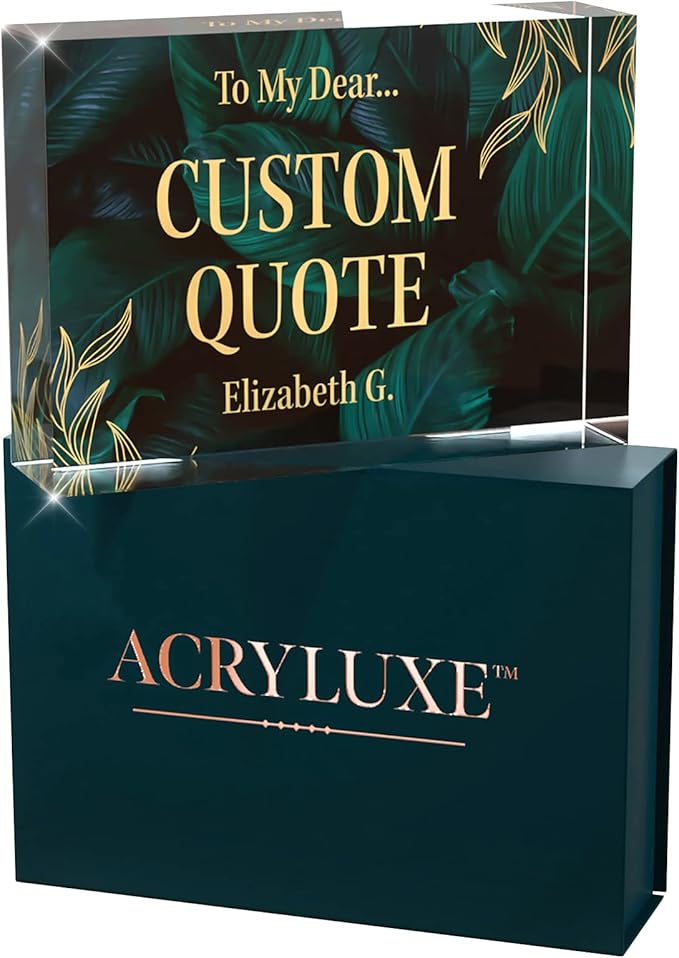 Custom Acrylic Sign Personalized, Custom Desk Name Plate, 18 Styles, (5"x7"), With Gift Box, USA Made by Acryluxe. (Luxurious)