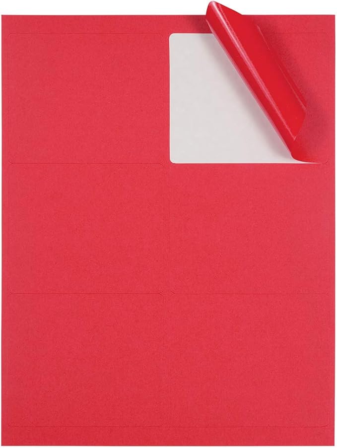 JAM PAPER Shipping Address Labels - Large - 3 1/3 x 4 - Red - 120/Pack