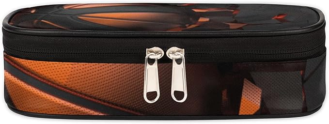 Pardick PU Leather Pencil Case Basketball Pencil Organizer with Zipper, Pencil Box for Boys Girls, Office School