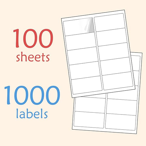 2” x 4” (1000 Labels) Shipping Mailing Labels, BESTIKER Printable White Sticker Label for Laser Inkjet Printer, Permanent Adhesive Mailing Address Labels for Packages Envelopes (100 Sheets)