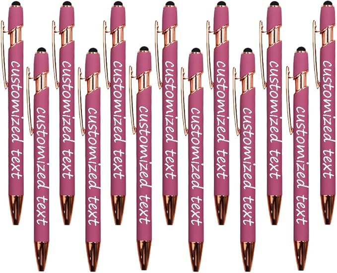 Yucold Bulk Custom Personalized Pens with Name & Logo Printing Personalized custom ballpoint pen for Business, Graduation Gifts & Party Events (Pink,100)