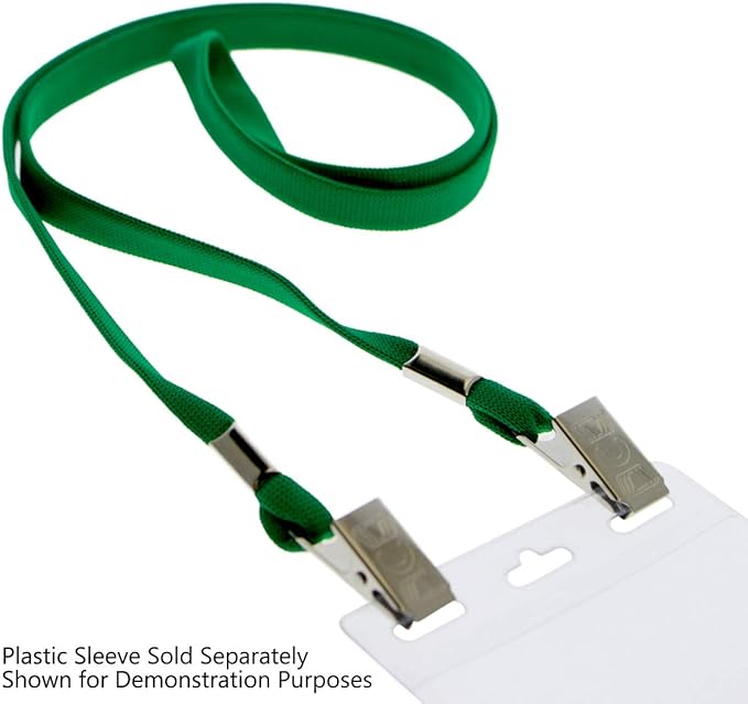 25 Pack - Face Mask Lanyards - Premium Comfortable Neck Straps for Tickets, Badge Holders - Twist Free 2 Hook Design (1 on Each End) for Special Event Badges, Credentials and Ticket Holders (Green)