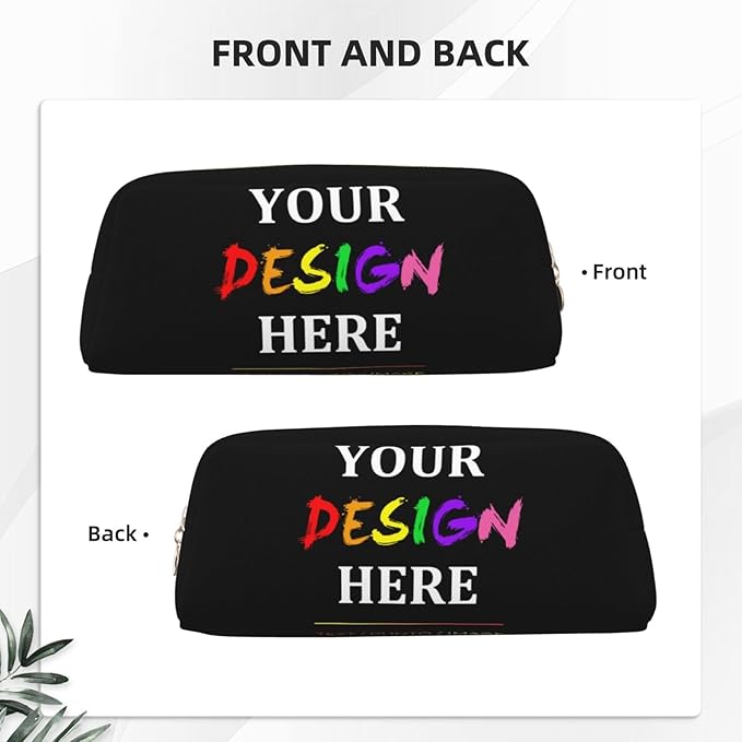 Custom Letter Pencil Case for Kids with Name Photo Image, Personalized Pencil Box for Women Men, Pen Pouch Organizer School Supplies for Teen Students