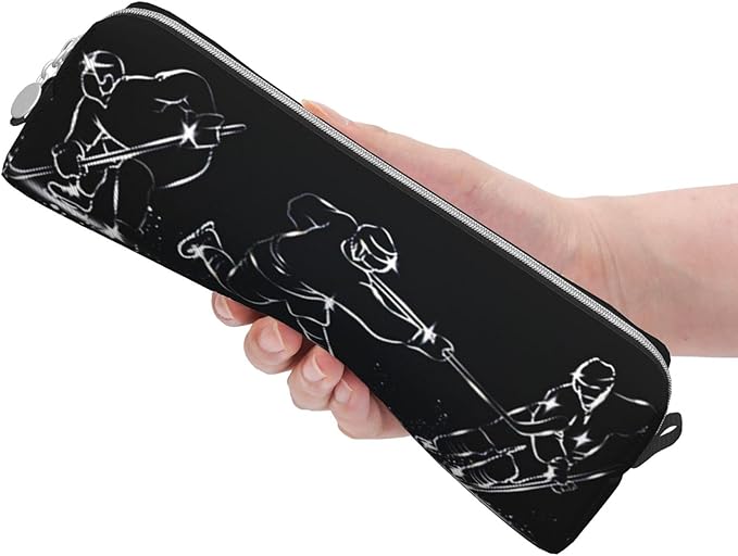 Pencil Case Ice Hockey Players Big Capacity Pen Case Pencil Bag Pouch Holder Box for School Office Girls Boys Adult