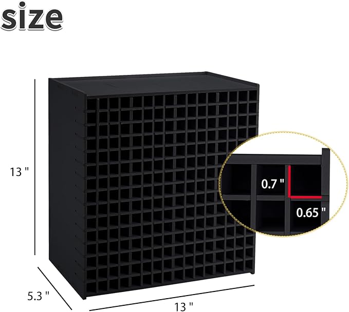 SANFURNEY Marker Pen Organizer Holder for 240 Markers, Art Supply Storage Rack, Desktop Colored Pencils Holder Storage Case for Home Classroom Office - Black