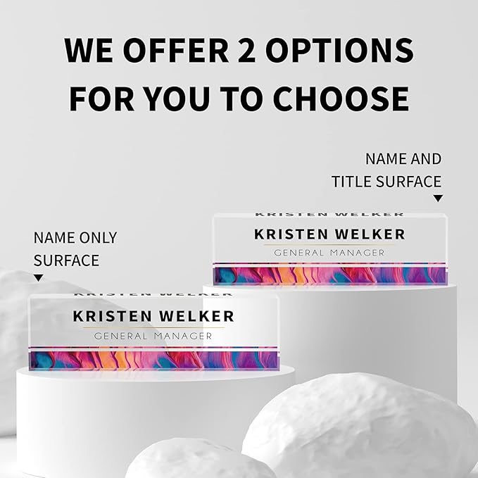 SalaGraphics Desk Name Plate Personalized, Custom for Desk, Office Decor Women Men, Acrylic Accessories, Gifts Coworkers Boss Teacher, Employee Appreciation (Rainbow), 8''(L)x2.5(W)