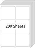 [200 Sheets 1200 Labels] Shipping Labels 3 1/3"x4" Printable White 6 up Labels for Laser/Inkjet Printers, Mailing FBA Address Label Sticker Paper - Permanent Adhesive Label Blank