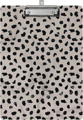 Cute Clipboard Leopard Wood Design Decorative A4 Letter Size Clip Boards for Classroom Office, Standard Size 9" x 12.5" with Low Profile Metal Clip - Cheetah Spots