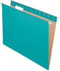 Pendaflex Recycled Hanging Folders, Letter Size, Aqua, 1/5 Cut, 25/BX (81616)