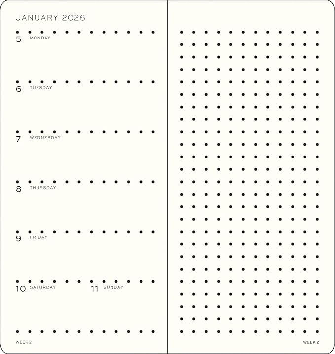LEUCHTTURM1917 - Weekly Planner & Notebook 2026, Hardcover, Wallet (B6+ x A6), Dotted, Rising Sun (Jan 1 - Dec 31, 2026)