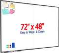 Large Whiteboard, Double Magnetic White Board for Wall, Dry Erase Whiteboard for Office Home & School (Black, 72x48 inch)