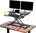 Flexpro Hero 32 Inch Standing Desk Converter, for Office and Home, Height Adjustable, 2 Level Sit to Stand Workspace with Keyboard Shelf & Monitor Riser, Sit or Stand (Black, 32 x 18 x 4.5 to 20)