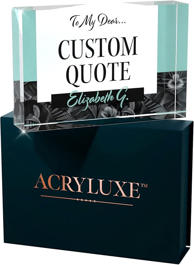 Custom Acrylic Sign Personalized, Custom Desk Name Plate, 18 Styles, (4"x6"), With Gift Box, USA Made by Acryluxe. (Holman)