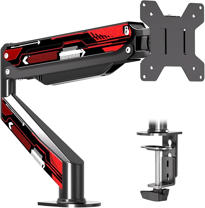 Suptek Monitor Mount Gas Spring Monitor Arm Desk Mount Monitor Stand Fully Adjustable Fits 32 inch Monitors Weight Capacity up to 22 lbs(MD8WR)