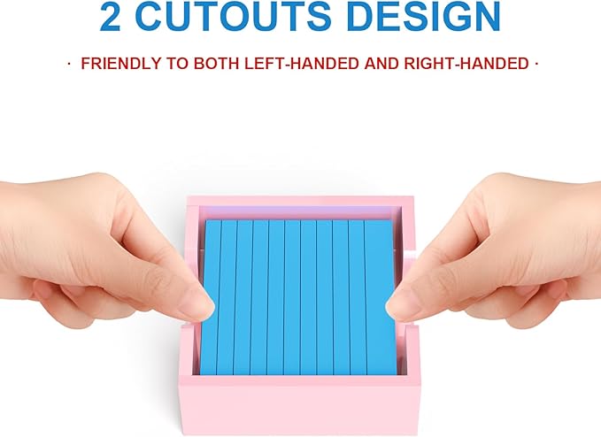 WINFFOR Acrylic Notepad Holder Dispenser - 3x3 in Sticky Note Memo Holder for Desk Organizer (W/O Pads) Office Desk Accessories School Supplies, Lightpink