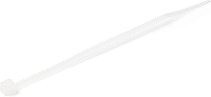 StarTech.com 4"(10cm) Cable Ties - 1/16"(2mm) Wide, 7/8"(22mm) Bundle Diameter, 18lb(8kg) Tensile Strength, Nylon Self Locking Zip Ties with Curved Tip - 94V-2/UL Listed, 100 Pack - White, TAA