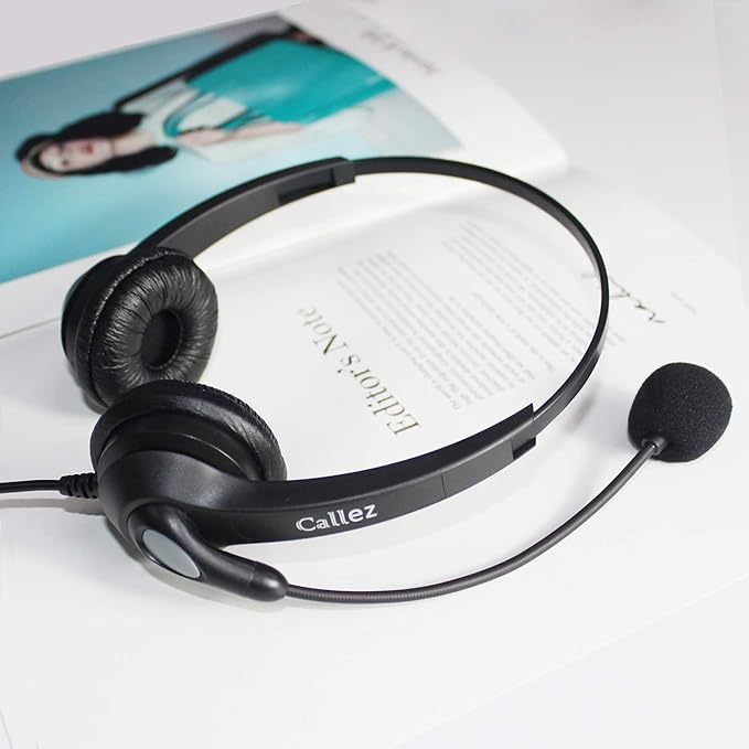 Callez USB Headset with Microphone Noise Cancelling & Audio Controls, Stereo Computer Headphones for Business Skype UC Lync Softphone Call Center Office, Clearer Voice, Super Light, Ultra Comfort