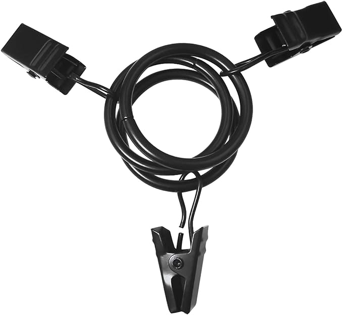 AMZSEVEN 100 Pack Metal Curtain Rings with Clips, Drapery Clips with Rings, Drapes Rings 1 inch Inner Diameter, Fits Diameter 5/8 inch Curtain Rods, Black