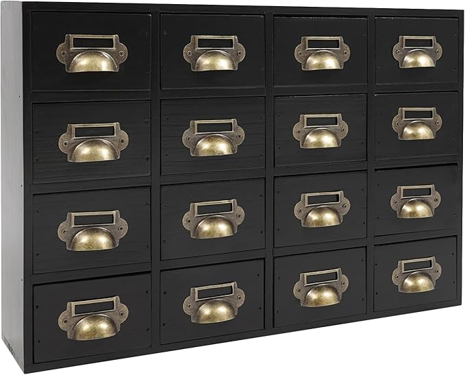 Vintage 16-Drawer Storage Cabinet – Multipurpose Desktop Organizer for Office, Craft & Home