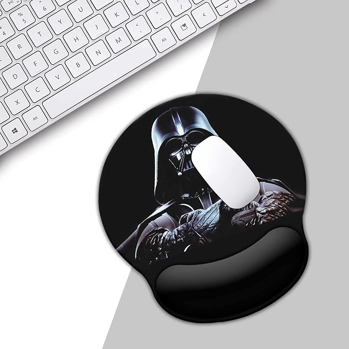 Black Mouse Pad with Wrist Rest,Non-Slip Rubber Base for Comfortable Gaming Mousepad - Ergonomic Mouse Pad with Wrist Support Suitable for Laptop Desktop and Work, Office Desk Accessory