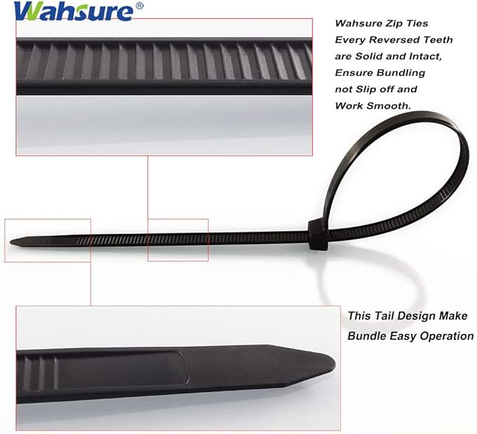 Heavy Duty Zip Ties 12 Inch Thick 120 Lbs,Industrial UV Resistant Wiring Cable Tie Straps Durable Strong Outdoor 100 Pcs,Black