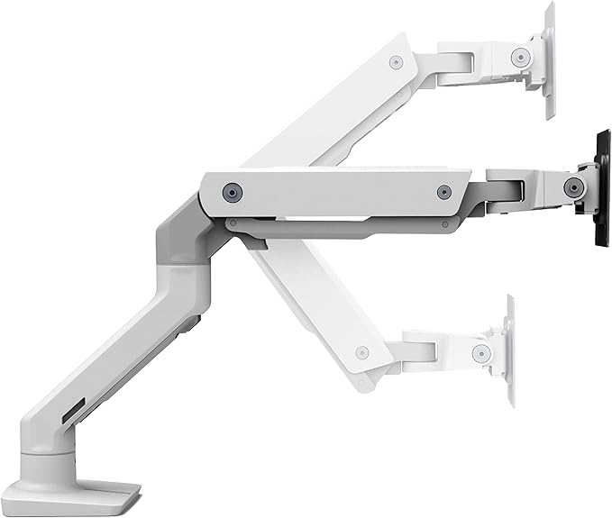 Ergotron – HX Premium Heavy Duty Monitor Arm, Single Monitor VESA Desk Mount – for Flat or Slight Curved Ultrawide Monitors Up to 49 inches, 20 to 42 lbs – Standard Pivot, White
