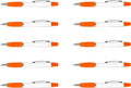 DISCOUNT PROMOS 10 Plastic Highlighter Pens Pack - Rubber Grip, Black Ink - Orange