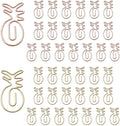 OWLFAVO 40pcs Pineapple Shape Paper Clips with Clear Box, Rose Gold and Yellow Gold, Funny Cute Paperclips Bookmarks Planner Clips for Fun Office Supplies School Gifts Wedding Decoration