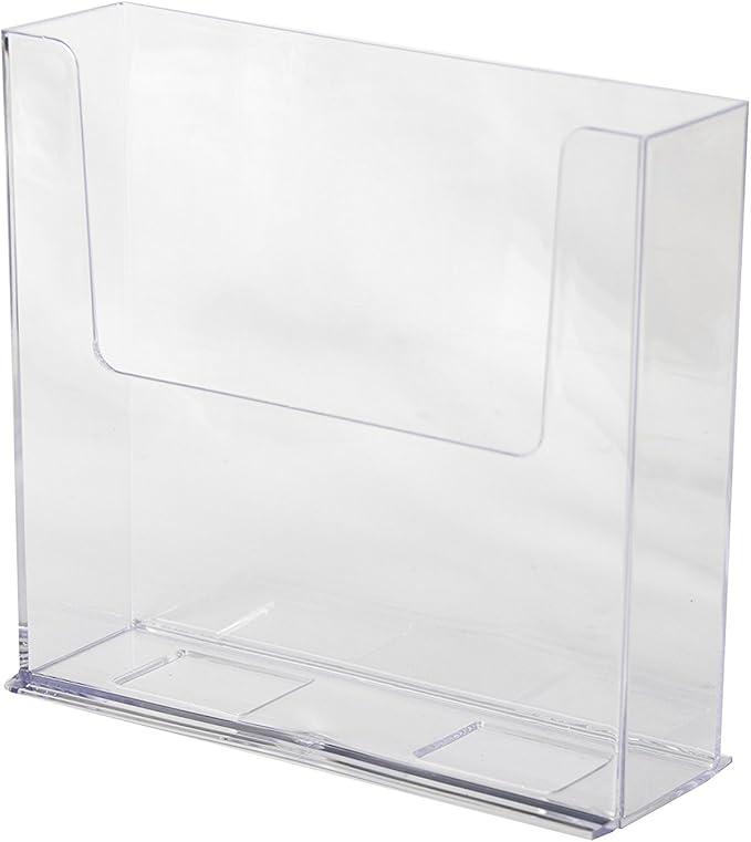 Clear-Ad - LHF-S150 - Acrylic Free Standing Bifold Brochure Holder Up to 7.5" – Plastic Desktop Rack for Pamphlets, Flyers, Booklets, Catalogues (Pack of 4)