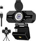 YOUPECK 4K 2K 1080P HD Webcam with Microphone, Noise Cancellation, Privacy Cover, Wide-Angle Lens, Auto Light Correction, Plug & Play USB Webcam for Laptop, Desktop, PC, Zoom, Skype, Stream