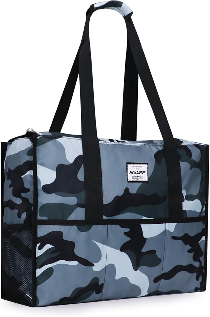 Utility Tote Bag with Laptop Compartment Luggage Sleeve Zippered Multi-pocket Commute Shoulder Purse for Nursing/Work