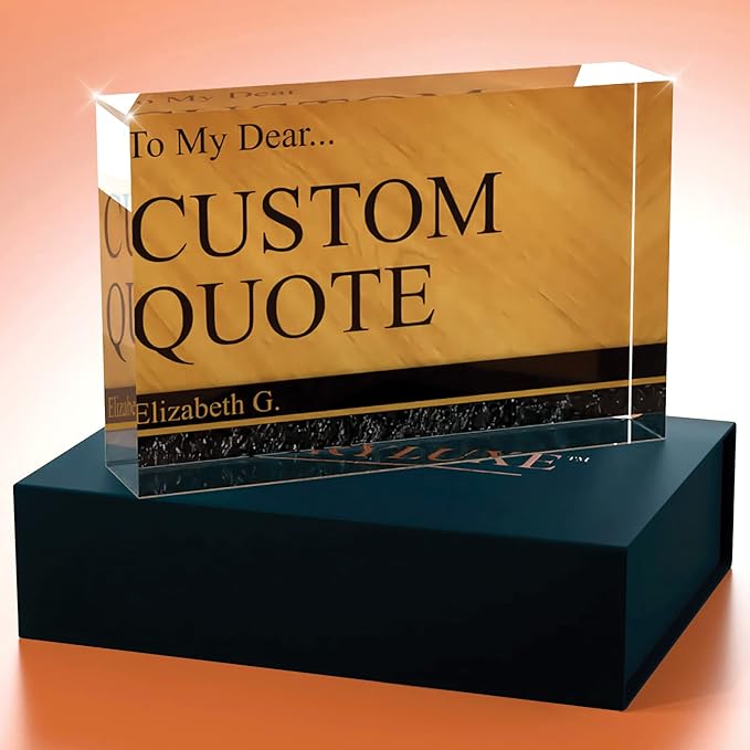 Personalized Gifts, Custom Quote Block Letter Board,Crystal-Clear Acrylic With Gift Box,17 Styles, Holiday and Christmas Gift for Mom, Dad, Girlfriend, Him or Her, Husband, Wife (4"x6", Nolan)