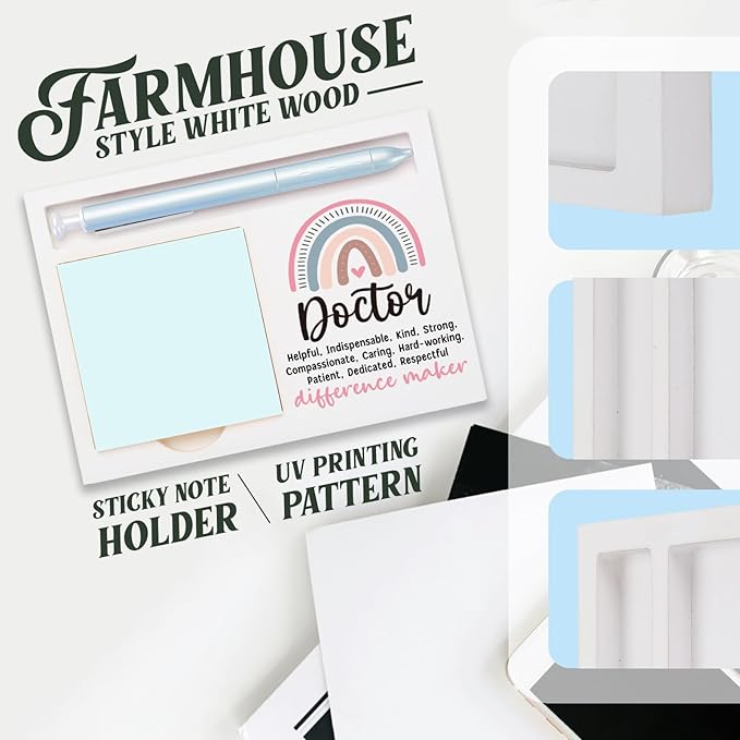 Doctor Office Supplies Sticky Note Holder Decor, Doctor Thank You Appreciation Gifts for Women Self-Stick Note Pad Holders W2B14