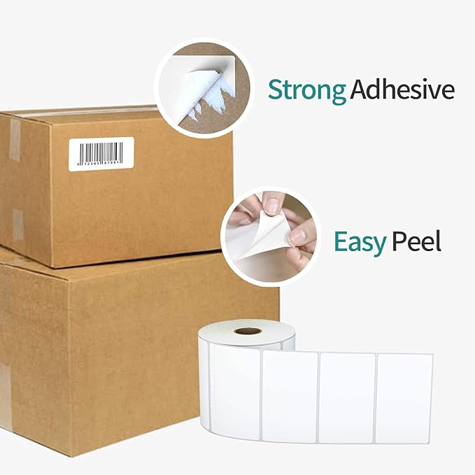 3"x1" 3-Proof Direct Thermal Barcode Shipping Labels for Zebra LP2844 GK420D GK420T ZD421 ZD420, 12 Rolls 15600 Pcs 1x3 Strong Adhesive Return Address Label Used with Rollo MUNBYN Arkscan