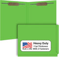 Green File Folders, USA Made, Doctor Stuff, Two 2" Bonded Fasteners, Durable 11pt, Reinforced End Tab File Folders with 2 Prongs, Colored Medical Charts and Patient Chart, Box of 50