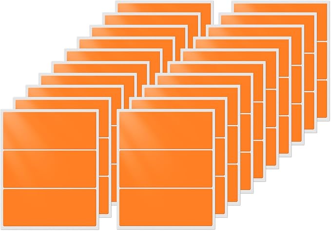 FINDAT Color Coding Stickers Rectangle 4×2 Inch Vinyl Orange Sticker Removable Waterproof Writable File Folder Moving Labels for Boxes Home Office Marking 160 PCS