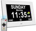 11'' Large Display Digital Clock for Seniors, Digital Calendar Alarm for Elderly Clock with Date Day of Week 12 Alarms 4 Colors Desk Wall Clocks for Memory Loss Alzheimers Dementia Auto DST/Dimmer