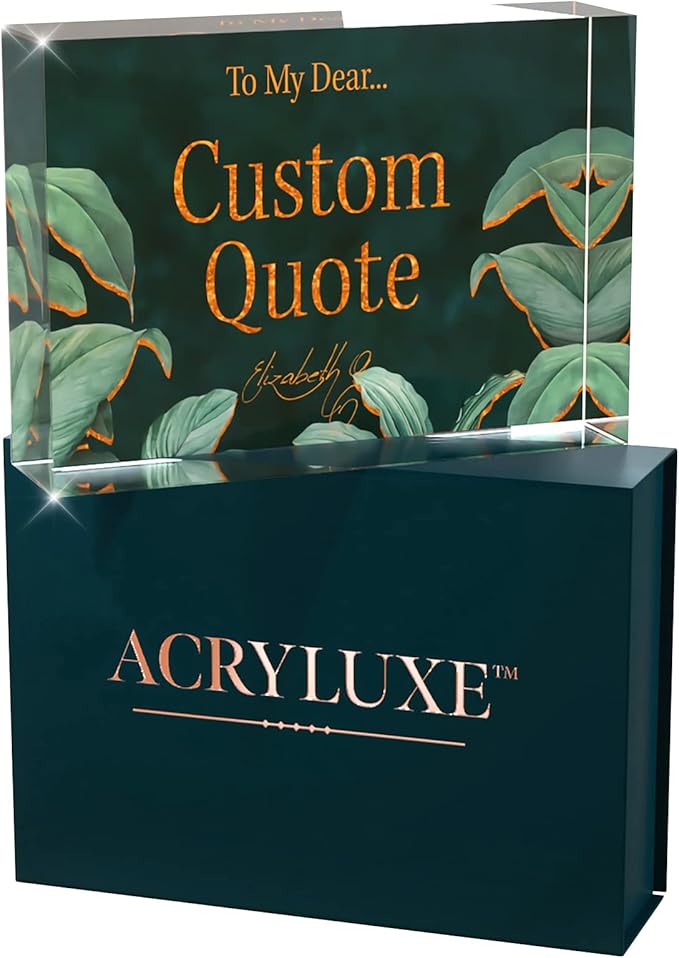 Personalized Gifts, Custom Quote Block Letter Board,Crystal-Clear Acrylic with Gift Box,17 Styles, Holiday and Christmas Gift for Mom, Dad, Girlfriend, Him or Her, Husband, Wife (5"x7, Botanical Lux)