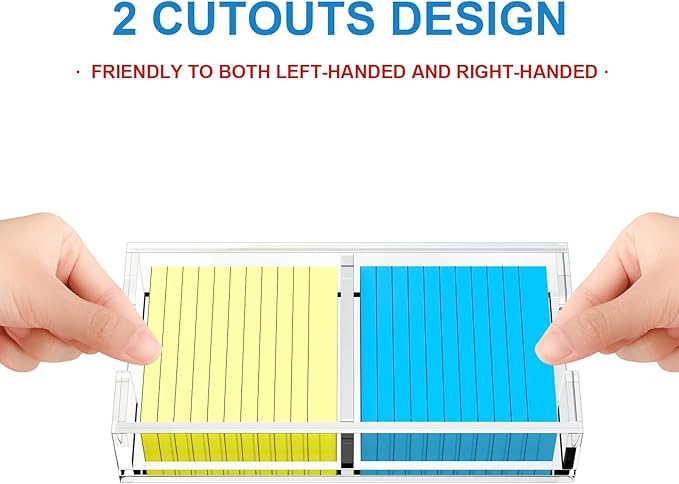 WINFFOR Acrylic Notepad Holder Dispenser - 3x3 in 2IN1 Sticky Note Memo Holder for Desk Organizer (W/O Pads) Office Desk Accessories School Supplies, Crystal Clear