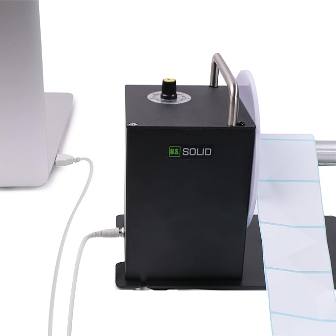 U.S. Solid Automatic Label Rewinder Machine, 1"/1.5" Core Holder, Max Label Width 3.15", USB/Plug-in Power AC 100V-240V