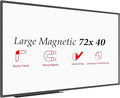 JILoffice Large Magnetic White Board, Dry Erase Board 72 x 40 Inch, Black Aluminum Frame with Detachable Marker Tray, Wall Mounted Board for Office Home and School