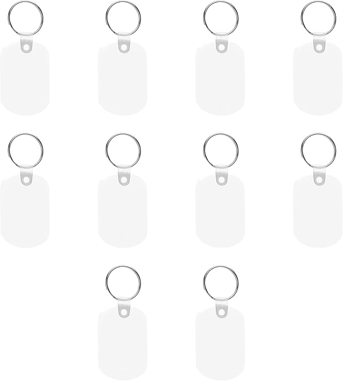 DISCOUNT PROMOS Tag Soft Plastic Keychains - 10 pack - Small Key Tag Chain For Staying Organized - Rubber Key Ring Keychain – Clear