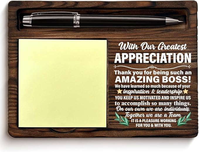 Boss Appreciation Gifts for Men, Gifts for Bosses Boss's Day Thank You Retirement Going Away Birthday, Best Boss Gift Sticky Note Holder for Office Decor