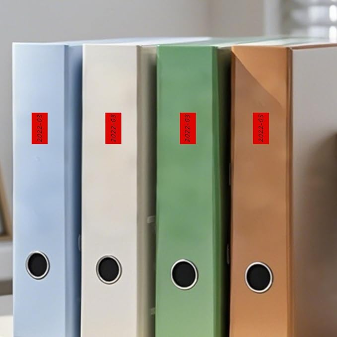 FINDAT Color Coding Stickers Rectangle 1.57×0.75 Inch Vinyl Red Sticker Removable Waterproof Writable File Folder Moving Labels for Boxes Home Office Marking 160 PCS