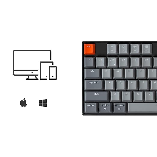 Keychron K8 Tenkeyless Wireless Mechanical Keyboard for Mac, RGB Backlight, Bluetooth, Multitasking, Type-C Wired Gaming Keyboard for Windows with Gateron G Pro Red Switch