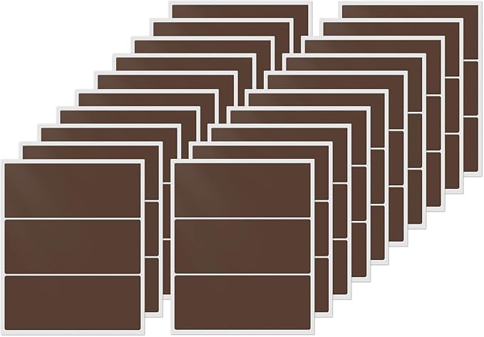 FINDAT Rectangle Label Stickers 4×2 Inch Vinyl Removable Brown Sticker Waterproof Writable File Folder Moving Labels for Boxes Home Office Labeling 60 PCS